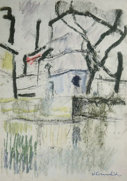null 
Willy EISENSCHITZ (1889-1974).




"At the edge of the Seine".




Dry pastel...