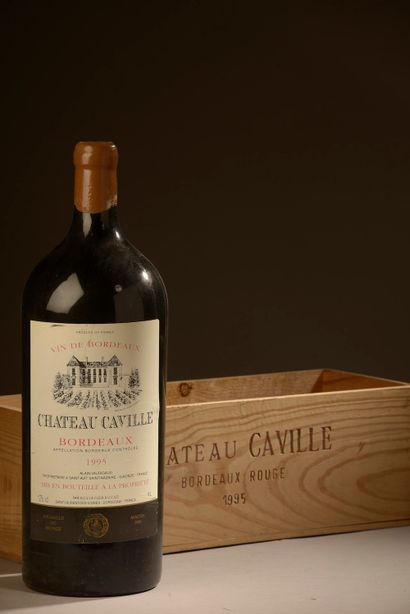 null 1 impériale Château CAVILLE, Bordeaux 1995 (es), caisse bois