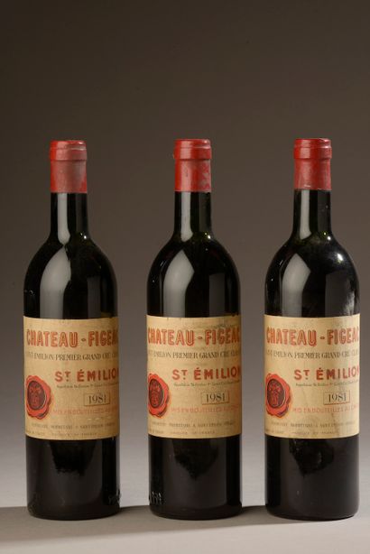 3 bouteilles Château FIGEAC, 1° Grand Cru...