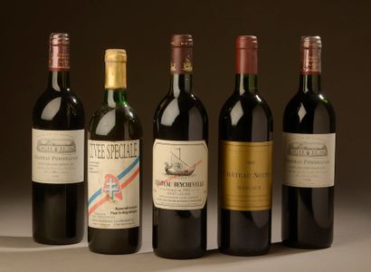 5 bottles BORDEAUX (1 Beychevelle 1992, 2...