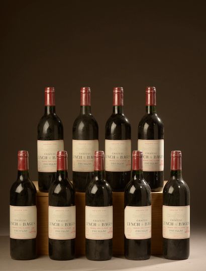 9 bottles Château LYNCH-BAGES, 5° cru Pauillac...