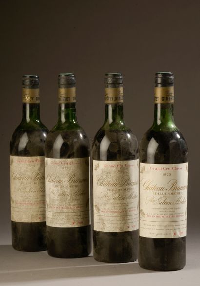 null 4 bottles Château BRANAIRE-DUCRU, 4° cru Saint-Julien 1973 (es, elt, 2 MB, 2...