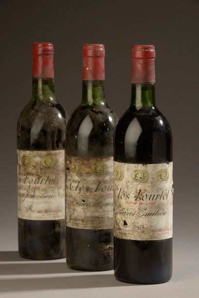3 bouteilles CLOS FOURTET, 1° Grand Cru St-Émilion...