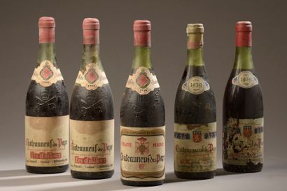 5 bottles CHÂTEAUNEUF-DU-PAPE 1959 (1 Nicolet...