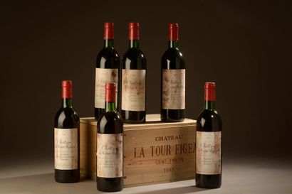 null 6 bouteilles Château LA TOUR FIGEAC, Grand Cru St-Émilion 1983 (ett)