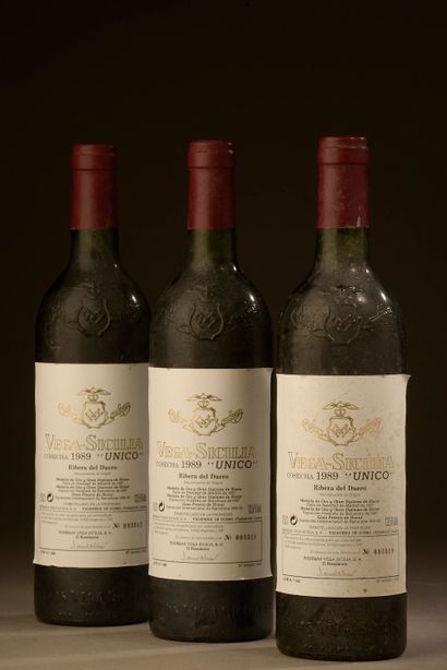 null 3 bouteilles RIBERA DEL DUERO "Unico", Vega Sicilia 1989 (els)