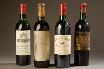 null 4 bottles SAINT-JULIEN (es, et, Las Cases 1974 B, Clos du Marquis 84, Ducru-Beaucaillou...