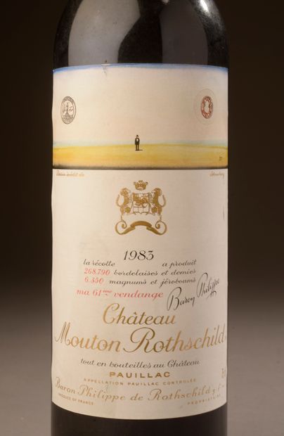 null 1 bouteille Château MOUTON-ROTHSCHILD, 1° cru Pauillac 1983 (etlt, J)
