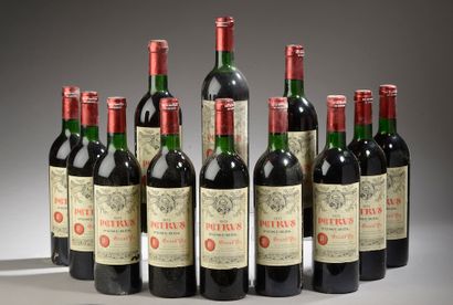 12 PETRUS bottles, Pomerol 1973 (es, etlt,...