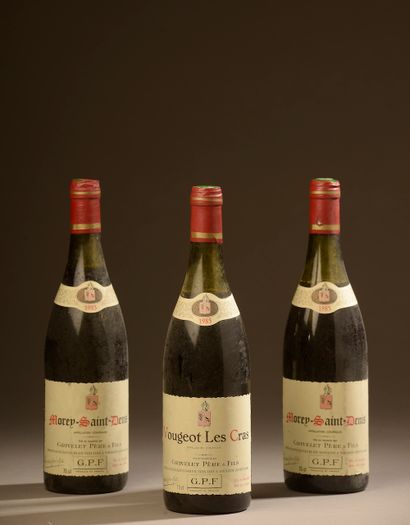 null 3 bottles BOURGOGNE Grivelet 1985 (es, 2 Morey-St-Denis, 1 TLB, 1 LB, 1 Vougeot...