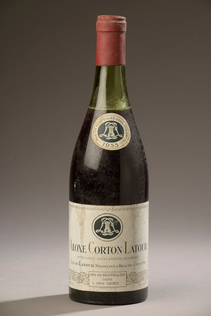 null 1 bouteille ALOXE-CORTON L. Latour 1955 (LB, etlt, possiblement mise privée...