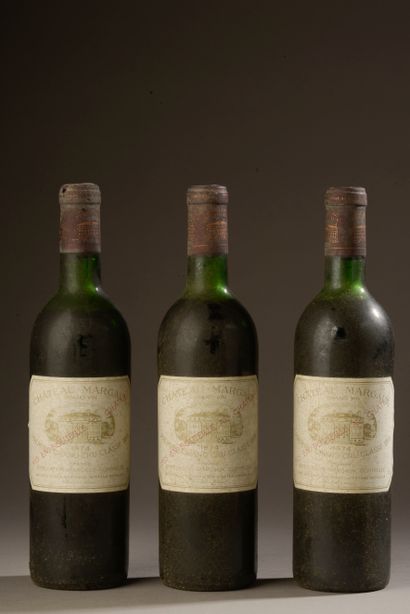null 3 bouteilles Château MARGAUX, 1° cru Margaux 1974 (es, elt, 2 LB, 1 B)