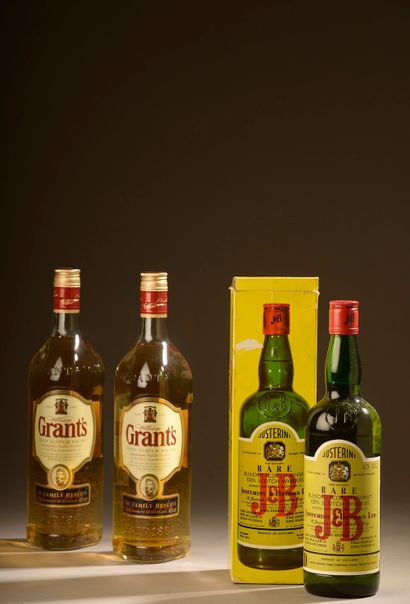 3 bouteilles SCOTCH WHISKY (2 litres Grant's,...