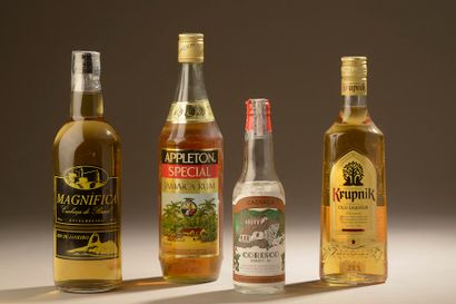 Set of 4 bottles (Appleton Rum, Cachaça Corisco...