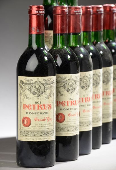 null 12 bouteilles PETRUS, Pomerol 1973 (es, etlt, 4 J, 6 TLB, 3 ea, 1 LB, 1 LB/MB...