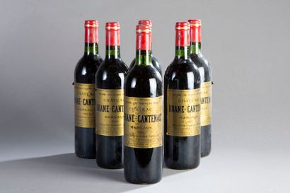 null 6 bouteilles Château BRANE-CANTENAC, 2° cru Margaux 1983 (et, 1 J)