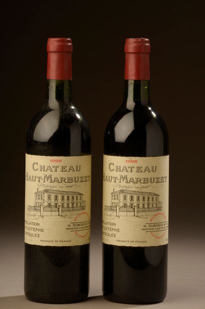 2 bottles Château HAUT MARBUZET, Saint-Estèphe...