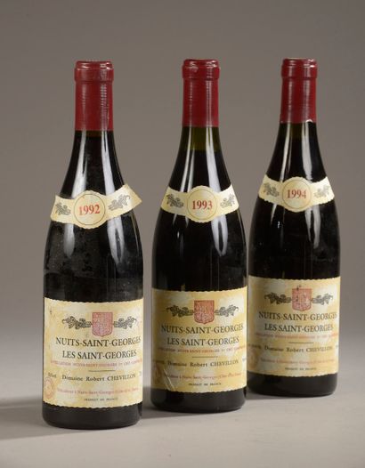  3 bottles NUITS-ST-GEORGES "Les Saint-Georges 1er cru", R. Chevillon 1992/1993/...