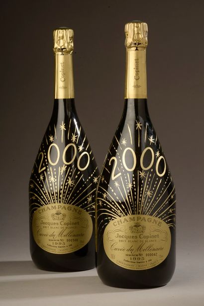 null 2 bouteilles CHAMPAGNE "Blanc de Blancs", J. Copinet 1995 (cuvée du millénaire,...