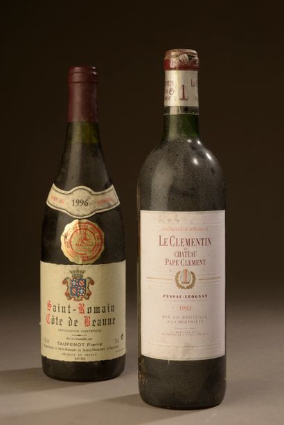 null 2 bottles MISCELLANEOUS WINES (1 Clémentin 1992, 1 Saint-Romain 1996)