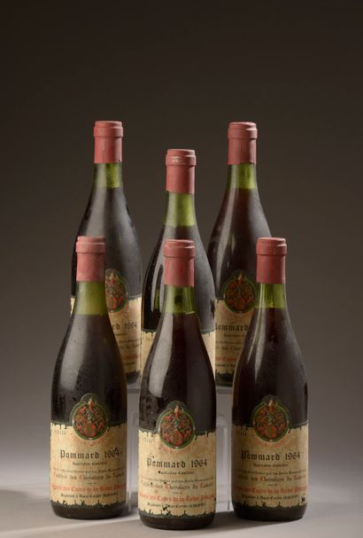 null 6 bouteilles POMMARD Reine Pédauque 1964 (tasteviné, es, bons niveaux)