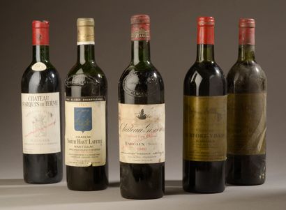 4 bouteilles MARGAUX (es, et, Giscours 1960...