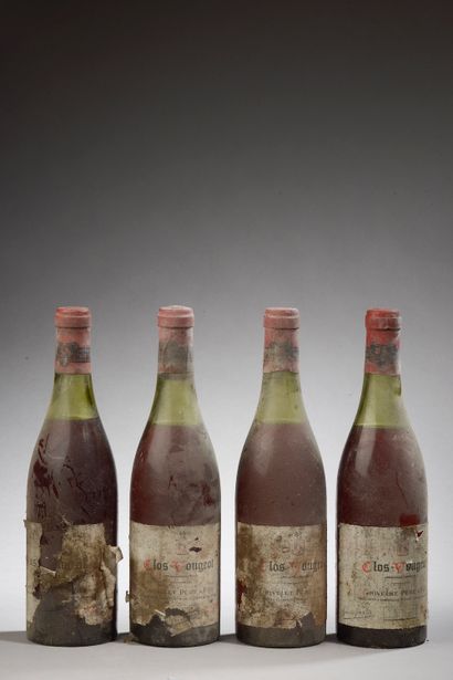 4 bottles CLOS VOUGEOT, Grivelet 1959 (ett,...