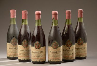 6 bottles POMMARD Reine Pédauque 1964 (tasteful,...