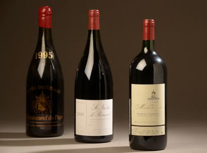 null 3 magnums VINS DIVERS (Châteauneuf Impérial R. Usseglio 1995, Bordeaux 2003,...