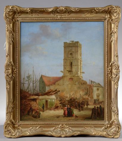 null 
C.F. WICKSTEED (1780-1846).





St Olave Church near London Bridge.





Oil...