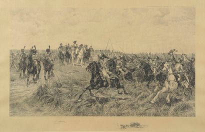 null After Ernest MEISSONNIER (1815-1891). 

 The Battle of Friedland.

Black print...