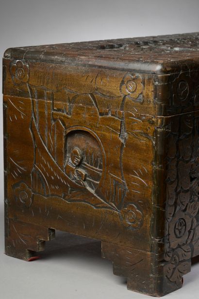 null Southeast Asia - early 20th century.

Two carved wooden chests decorated with...