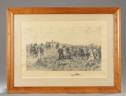 null After Ernest MEISSONNIER (1815-1891). 

 The Battle of Friedland.

Black print...