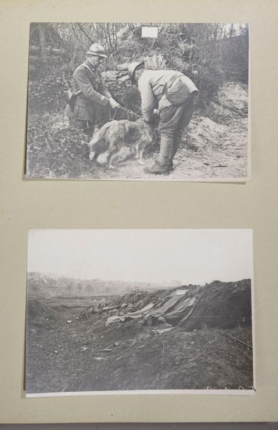 null Quatre albums de photos argentique de la guerre 14-18 (rousseurs, petites pliures...