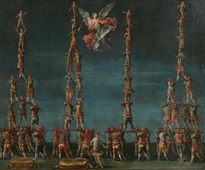 Francesco FONTEBASSO (Venise, 1707-1769) Les Forces d'Hercule, vers 1740 Huile sur...