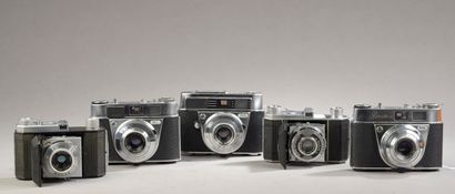 null Ensemble de cinq appareils photographiques : Retina (Ektar 3.5/5 cm), Retinette...
