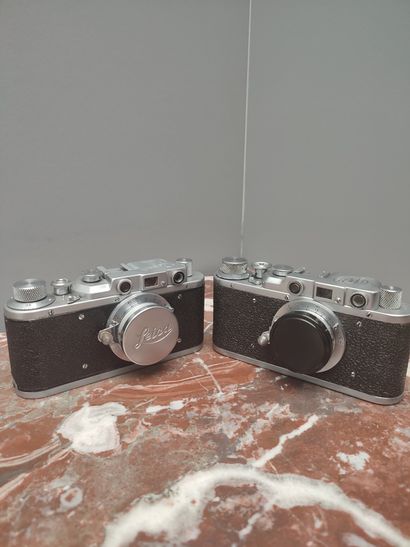 null Ensemble de deux appareils photographiques divers : Fed avec objectif Industar-22...