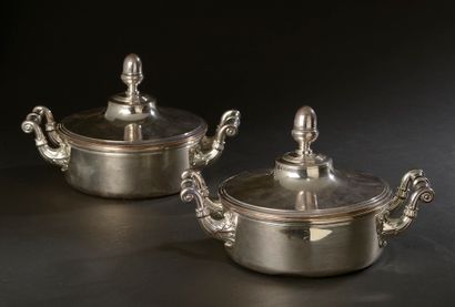 Pair of silver-plated vegetable dishes, the...