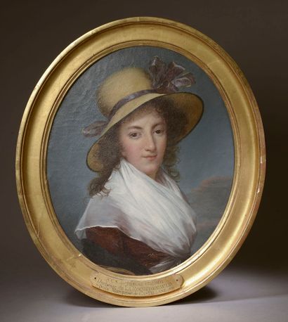  École française de la fin du XVIIIème ou du début du XIXe siècle. Portrait d'Alexandrine...