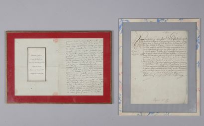 null Deux actes manuscrits signés :

- Acte immobilier signé par le Cardinal de La...