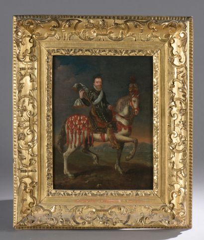  French school of the 18th century, follower of François CLOUET. Portrait of Henri...