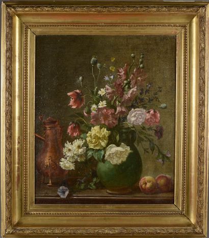 null Georges Charles Victor Léopold HUGO (1868-1925). 

 Bouquet of flowers.

Oil...