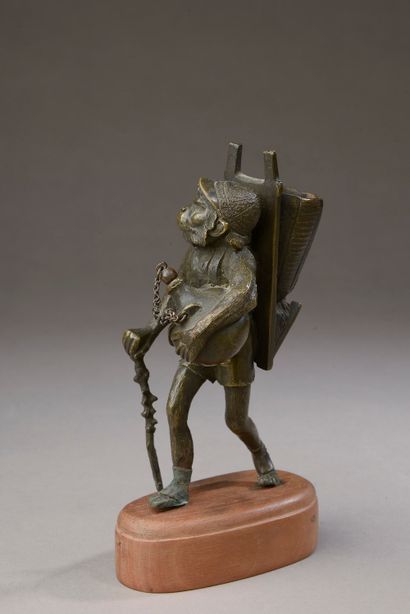 null In the taste of Christophe FRATIN (1800-1864). 

 Travelling monkey.

Bronze...