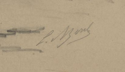  L. MOREL (19th century). Amazon. Graphite signed at the bottom right. Height : 20...