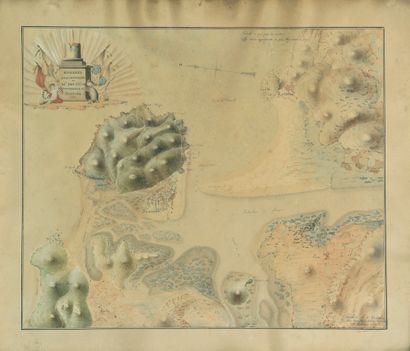 null Santiago CORTIZO (19th century). 

 Plan of Santoñia.

Watercolour signed and...