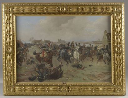 null Henri-Louis DUPRAY (Sedan, 1841 - Paris, 1909).

Charge de cavalerie à Reims...