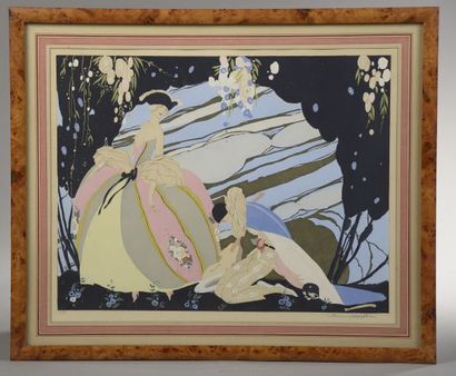 null Umberto BRUNELLESCHI (Montemurlo, 1879 - Paris, 1949).

La marquise et Pierrot.

Encre...