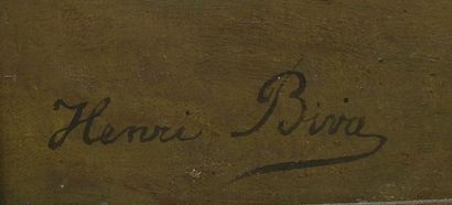 null Henri BIVA (1848-1929).

Étang vu du sous-bois.

Huile sur toile signée en bas...