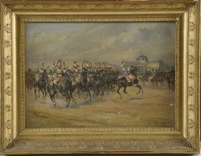 null Henri-Louis DUPRAY (Sedan, 1841 - Paris, 1909).

Charge de cavalerie sur le...