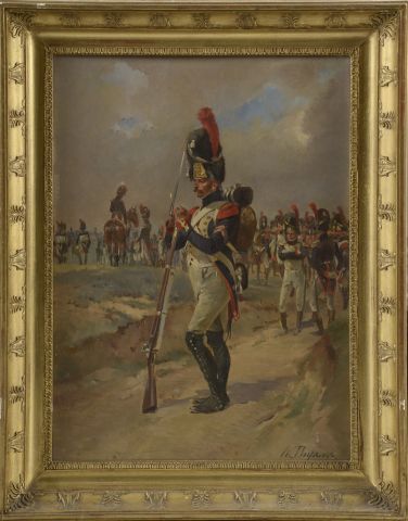null Henri-Louis DUPRAY (Sedan, 1841 - Paris, 1909).

Le Grenadier.

Huile sur panneau...